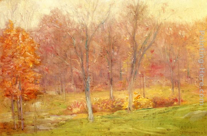 Autumn Rain painting - Julian Alden Weir Autumn Rain art painting